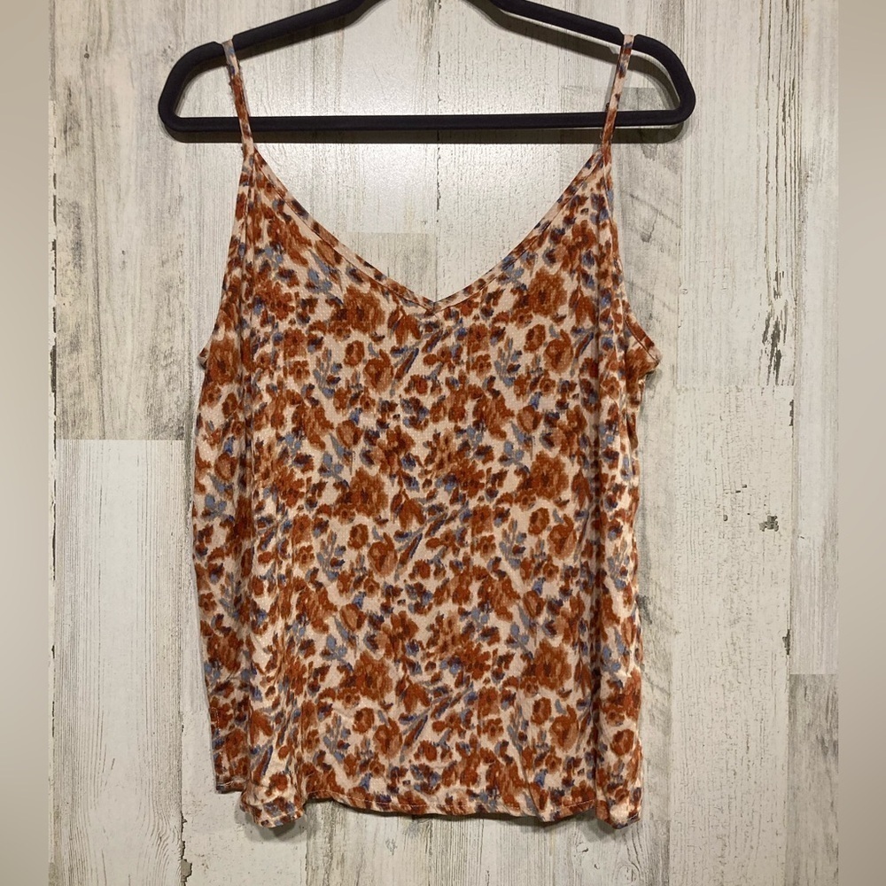 NWT Cynthia Rowley Orange Blue Tank Blouse Large